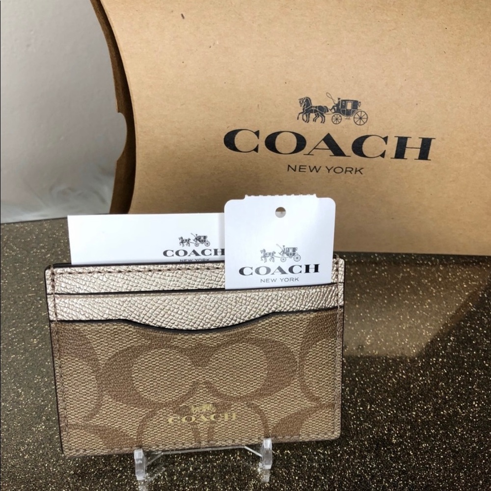 Coach signature card case